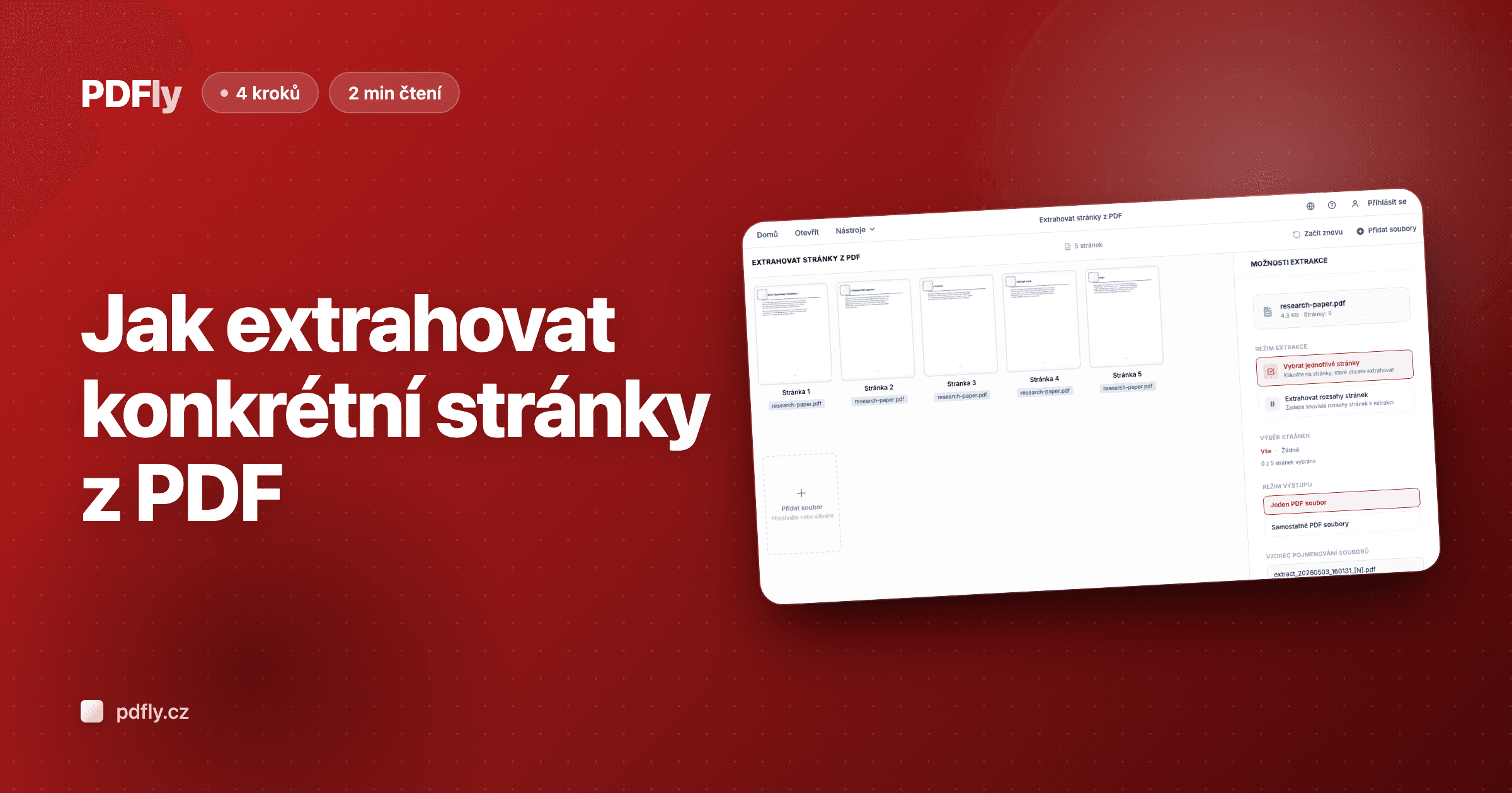 Jak extrahovat konkrétní stránky z PDF