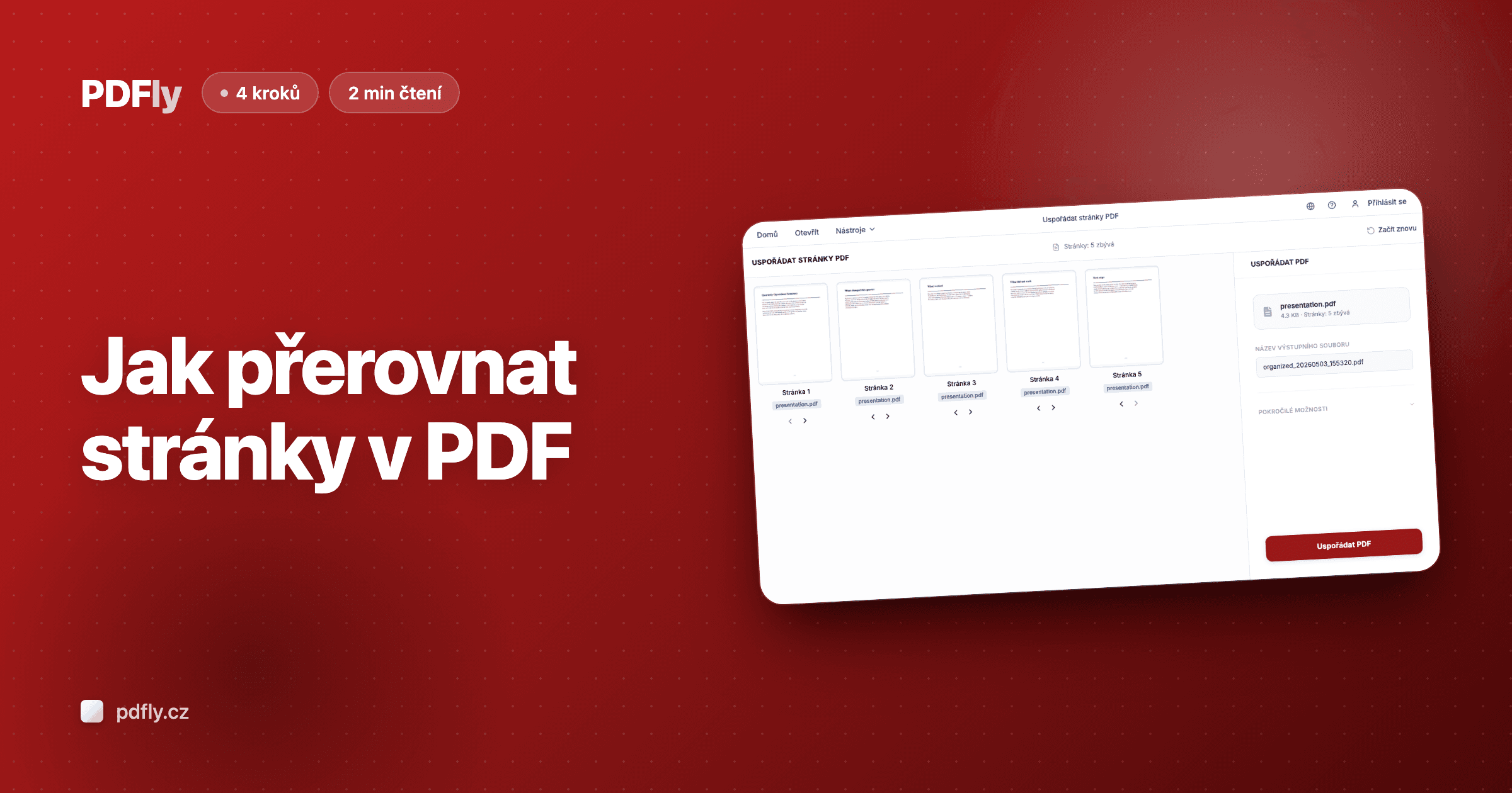 Jak přerovnat stránky v PDF