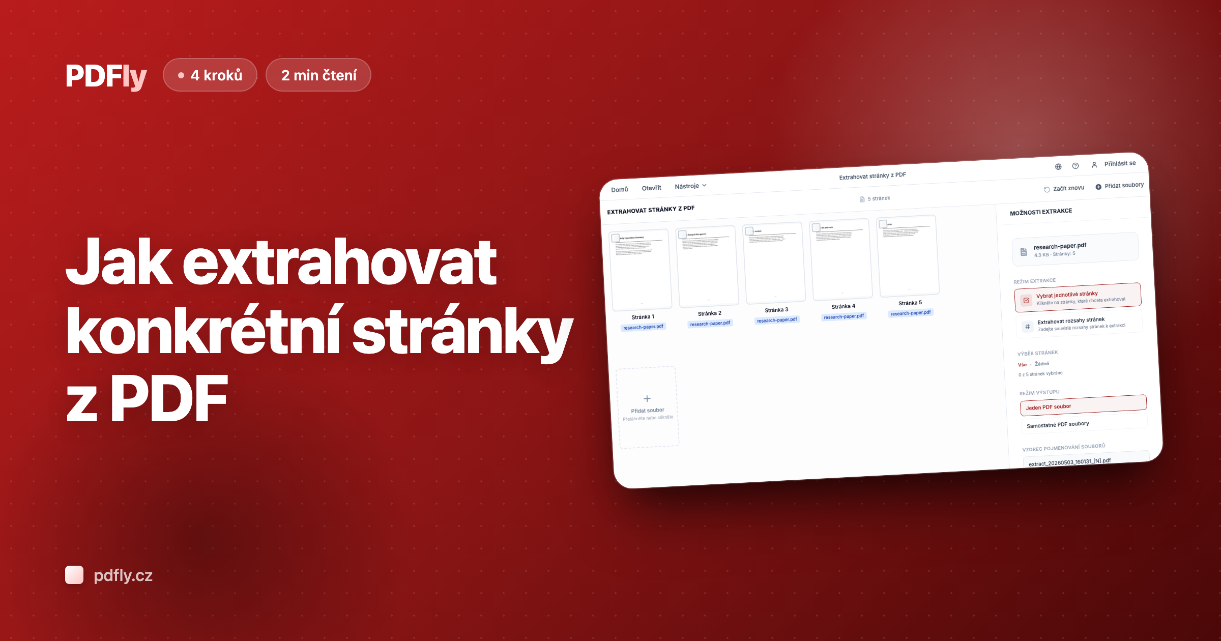 Jak extrahovat konkrétní stránky z PDF | PDFly